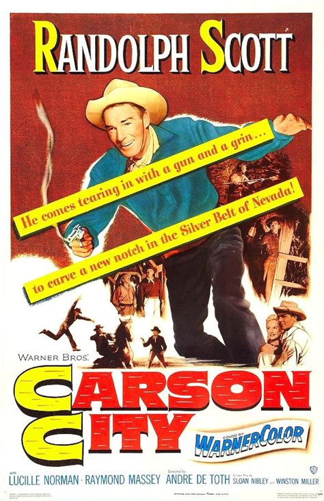 Portions of the film were shot on location at Angeles Crest, Bronson Canyon, the Bell Ranch and the Warner Ranch in Calabasas, CA, according to Warner Bros. production notes. Although Carson City was the first film to be shot in WarnerColor, The Lion and the Horse, which began production in Aug 1951, a month after Carson City, was